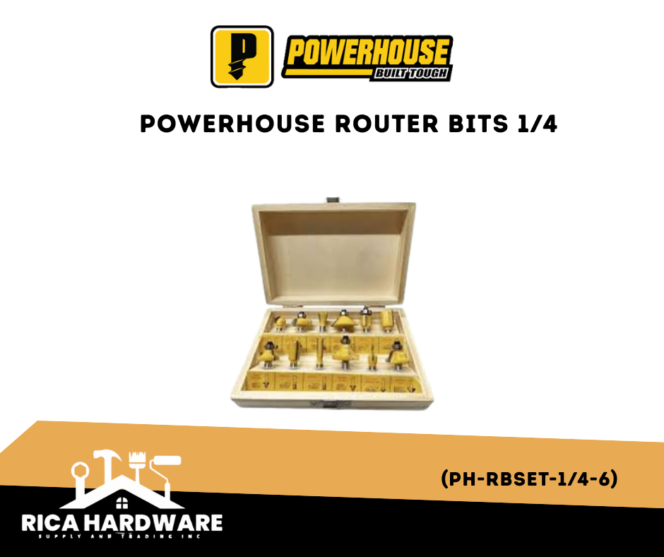 POWERHOUSE ROUTER BITS 1/4 (PH-RBSET-1/4-6)