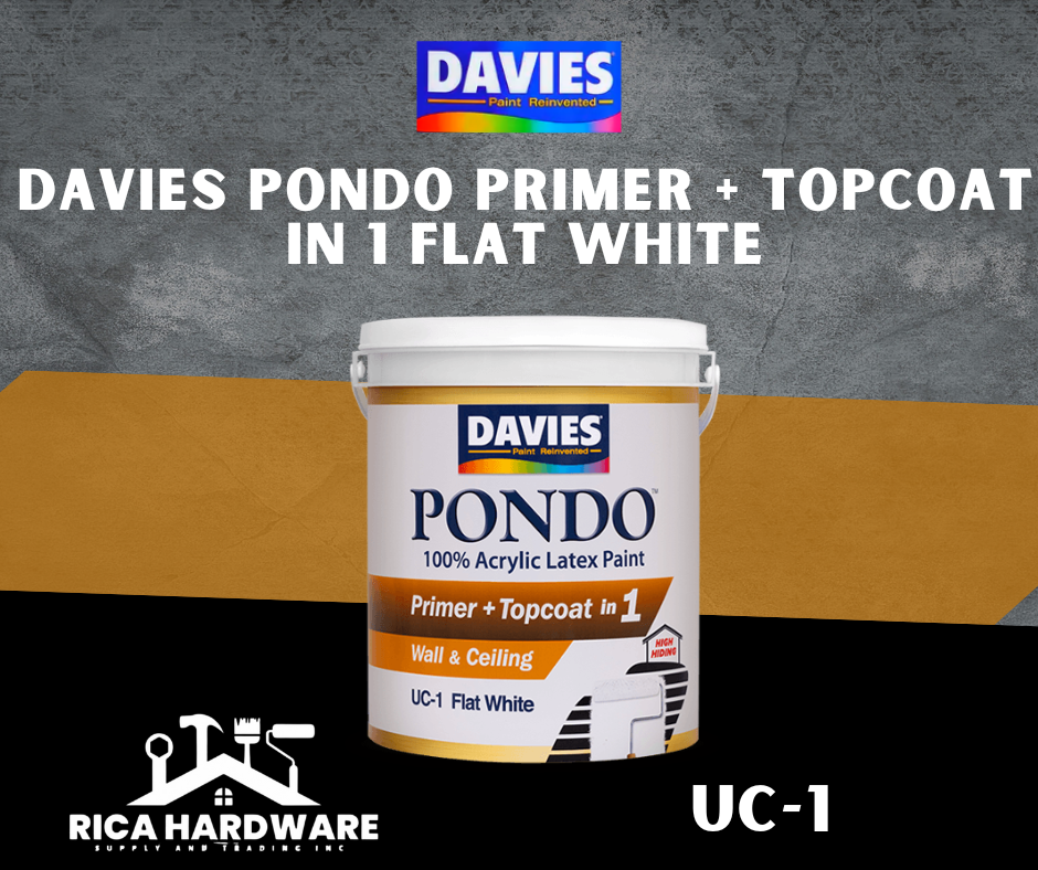 DAVIES PONDO PRIMER + TOPCOAT IN 1 FLAT WHITE UC-1 4L