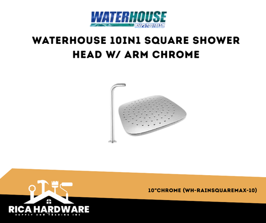 WATERHOUSE 10IN1 SQUARE SHOWER HEAD W/ ARM CHROME