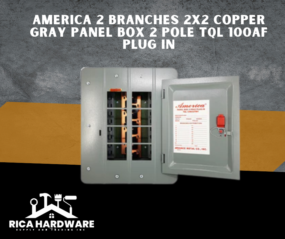 AMERICA 2 BRANCHES 2x2 COPPER GRAY PANEL BOX 2 POLE TQL 100AF PLUG IN ...