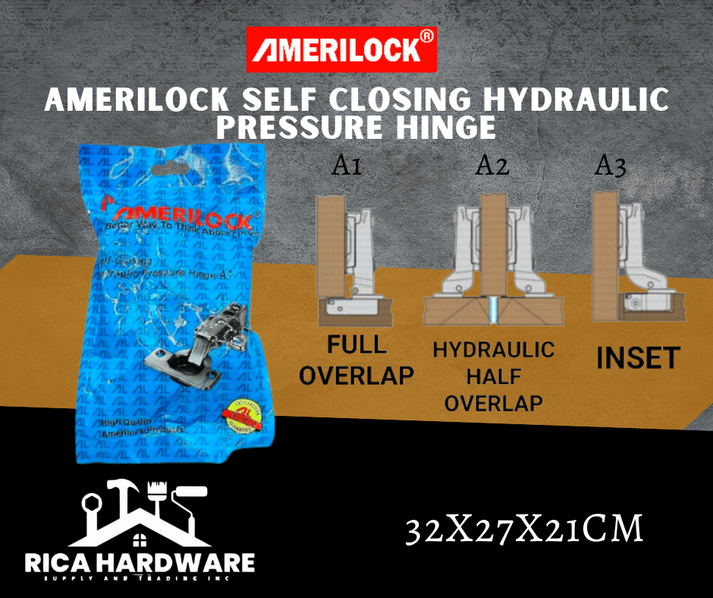 AMERILOCK CONCEALED HINGES HYDRAULIC (SELF CLOSING) – Rica Hardware ...