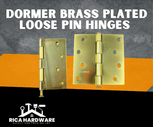 DORMER BRASS PLATED LOOSE PIN HINGES