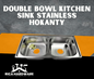 DOUBLE BOWL KITCHEN SINK STAINLESS HOKANTY