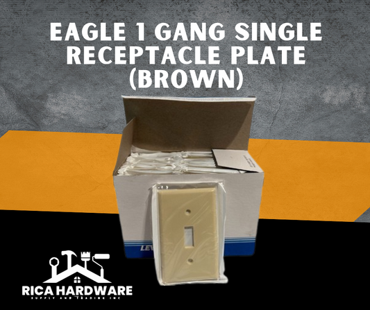 EAGLE 1 GANG SINGLE RECEPTACLE PLATE (BROWN)