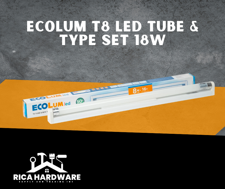 ECOLUM T8 LED TUBE & TYPE SET 18W