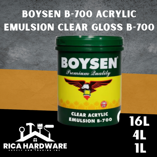 BOYSEN ACRYLIC EMULSION CLEAR GLOSS 4L B-700