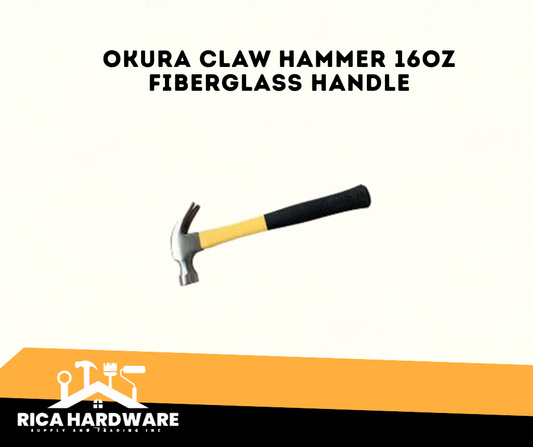 OKURA CLAW HAMMER W/ FIBERGLASS HANDLE 16OZ