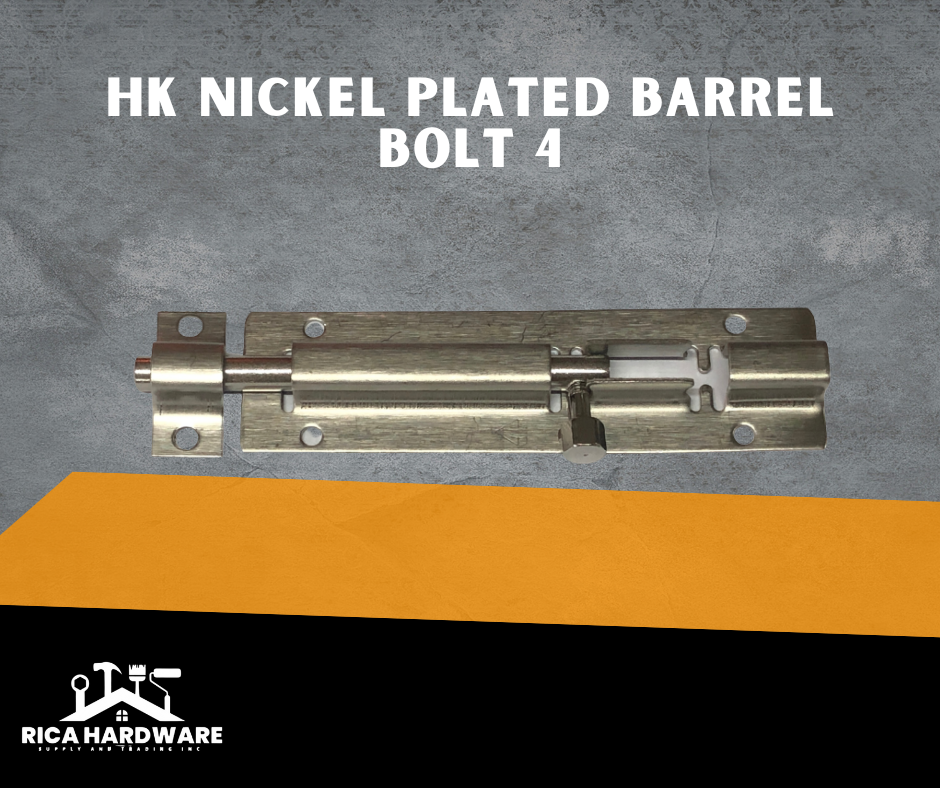 HK NICKEL PLATED BARREL BOLT 4"