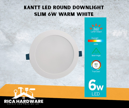KANTT LED ROUND DOWNLIGHT SLIM 6W WARM WHITE