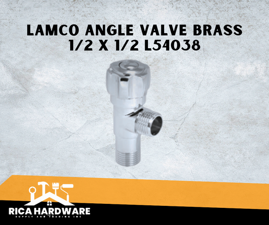 LAMCO ANGLE VALVE BRASS 1/2 X 1/2 L54038