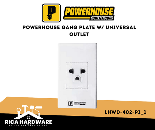 POWERHOUSE LHWD-402-P1_1 GANG PLATE W/ UNIVERSAL OUTLET