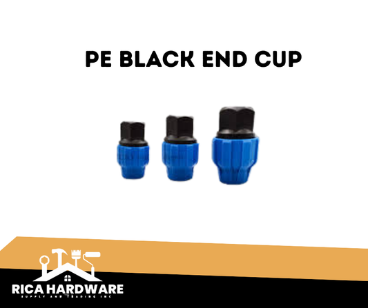 P.E BLACK END CUP (1" , 1/2" , 3/4")