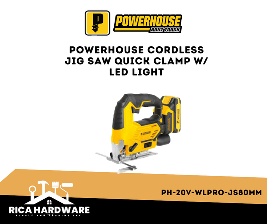 POWERHOUSE CORDLESS JIG SAW QUICK CLAMP W/ LED LIGHT