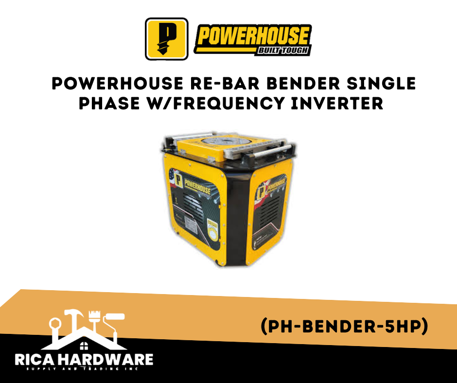 POWERHOUSE RE-BAR BENDER SINGLE PHASE W/ FREQUENCY INVERTER (PH-BENDER ...