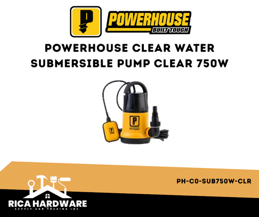 POWERHOUSE CLEAR WATER SUBMERSIBLE PUMP CLEAR 750W (PH-CO-SUB750W-CLR )