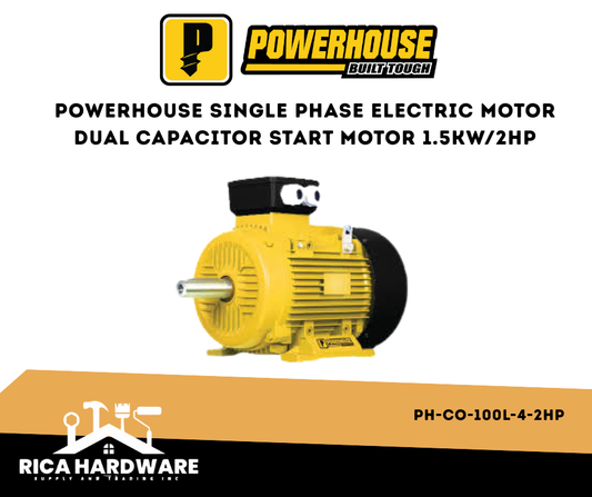 POWERHOUSE PH-CO-100L-4-2HP SINGLE PHASE ELECTRIC MOTOR DUAL CAPACITOR START MOTOR 1.5KW/2HP