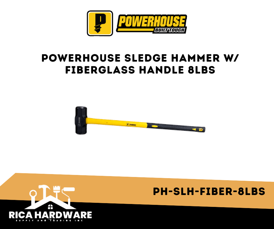 POWERHOUSE PH-SLH-FIBER-8LBS POWERHOUSE SLEDGE HAMMER W/ FIBERGLASS HANDLE 8LBS