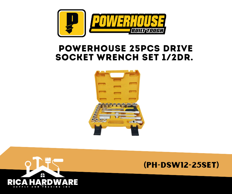 POWERHOUSE 25PCS DRIVE SOCKET WRENCH SET 1/2DR. (PH-DSW12-25SET)