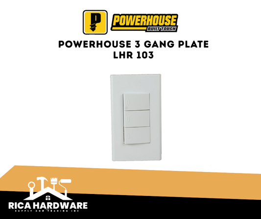 POWERHOUSE 3 GANG PLATE LHR 103