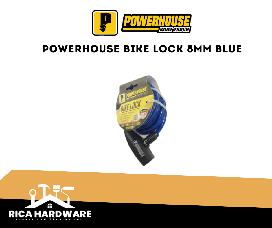 POWERHOUSE BIKE LOCK 8MM BLUE