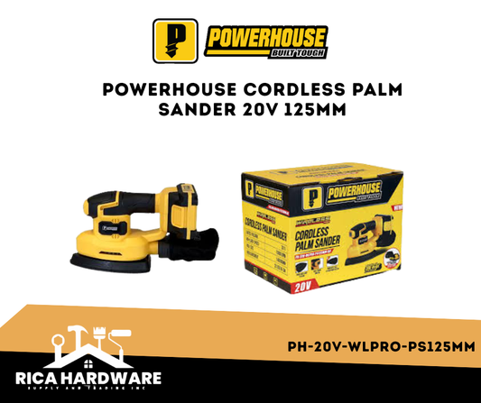POWERHOUSE CORDLESS PALM SANDER 20V 125MM