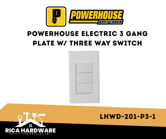 POWERHOUSE ELECTRIC 3 GANG PLATE W/ THREE WAY SWITCH LHWD201-P3-1