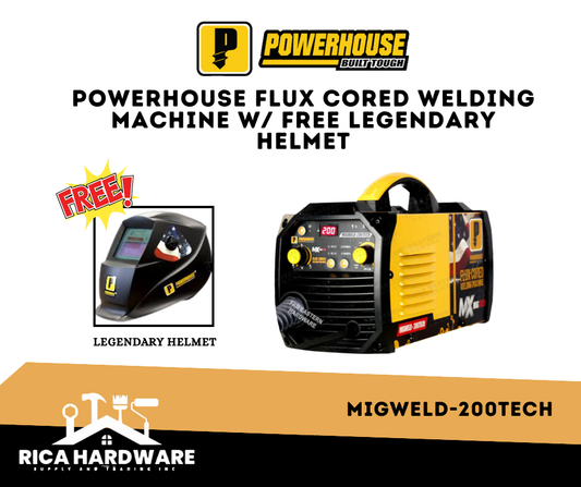 POWERHOUSE MIGWELD-200TECH FLUX CORED WELDING MACHINE W/ FREE LEGENDARY HELMET