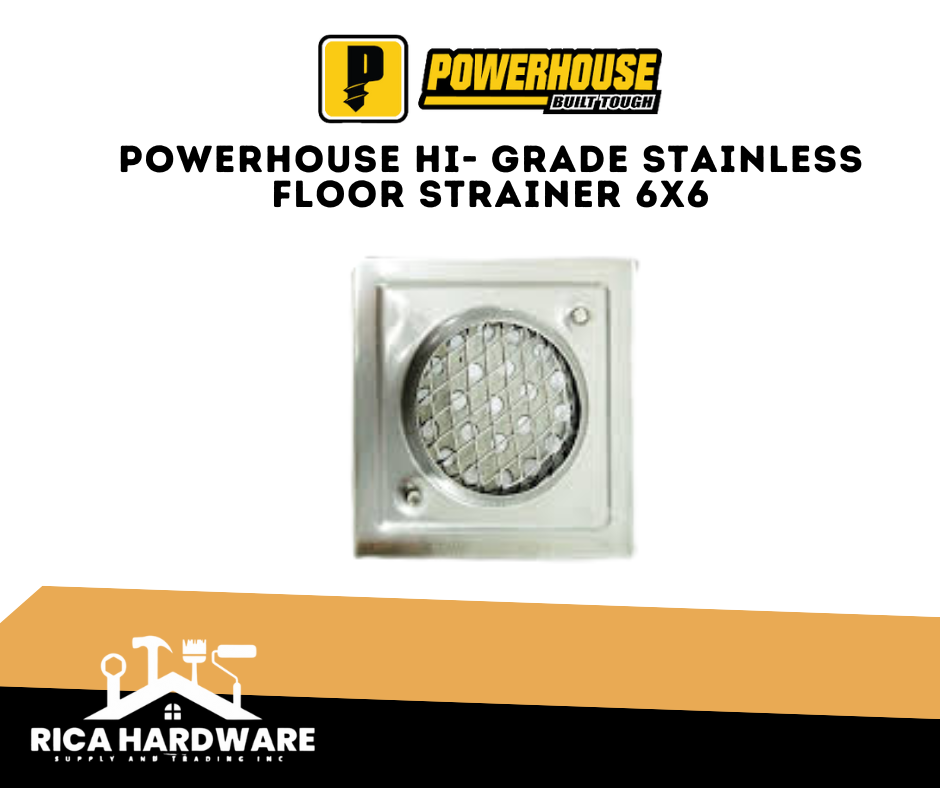 POWERHOUSE HI- GRADE STAINLESS FLOOR STRAINER 6x6"