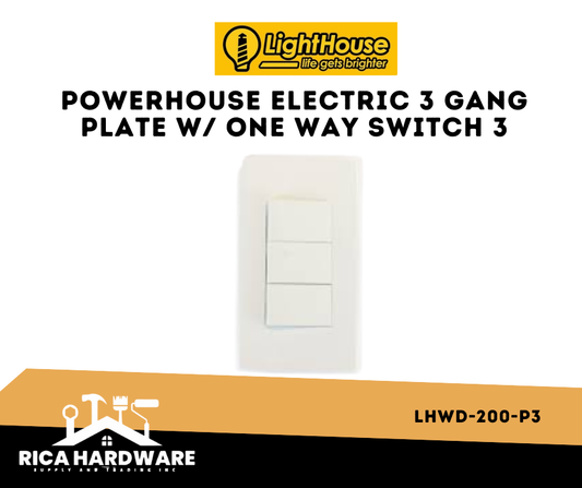POWERHOUSE LHWD-200-P3 ELECTRIC 3 GANG PLATE W/ ONE WAY SWITCH 3