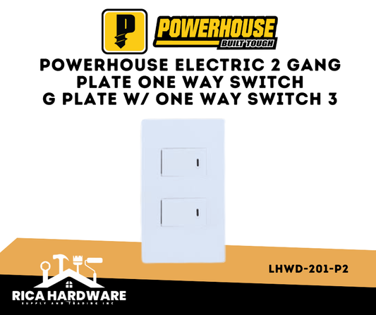 POWERHOUSE LHWD-201-P2 ELECTRIC 2 GANG PLATE ONE WAY SWITCH