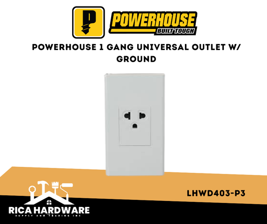 POWERHOUSE LHWD403-P3 1 GANG UNIVERSAL OUTLET W/ GROUND