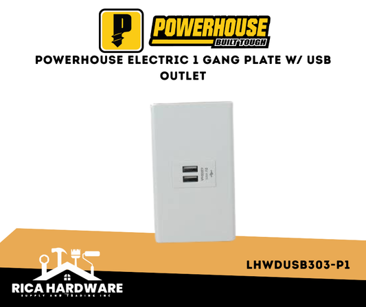 POWERHOUSE 1 GANG PLATE USB OUTLET (LHWDUSB303-P1)