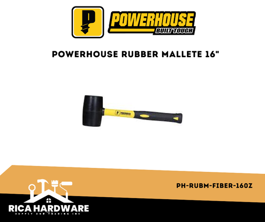 POWERHOUSE PH-RUBM-FIBER-160Z RUBBER MALLETE 16"