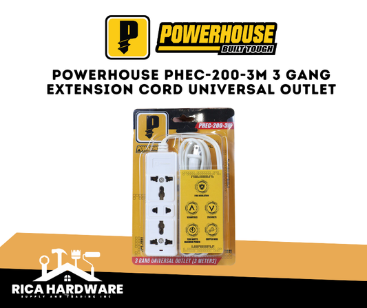 POWERHOUSE 3 GANG UNIVERSAL OUTLET (3METERS)PHEC-200-3M