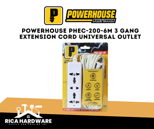 POWERHOUSE 3 GANG UNIVERSAL OUTLET (6METERS)PHEC-200-6M