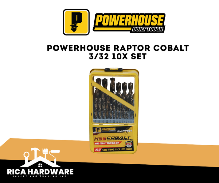 POWERHOUSE RAPTOR HSS COBALT M35 DRILL BIT (TUBE PACK) – Rica Hardware ...