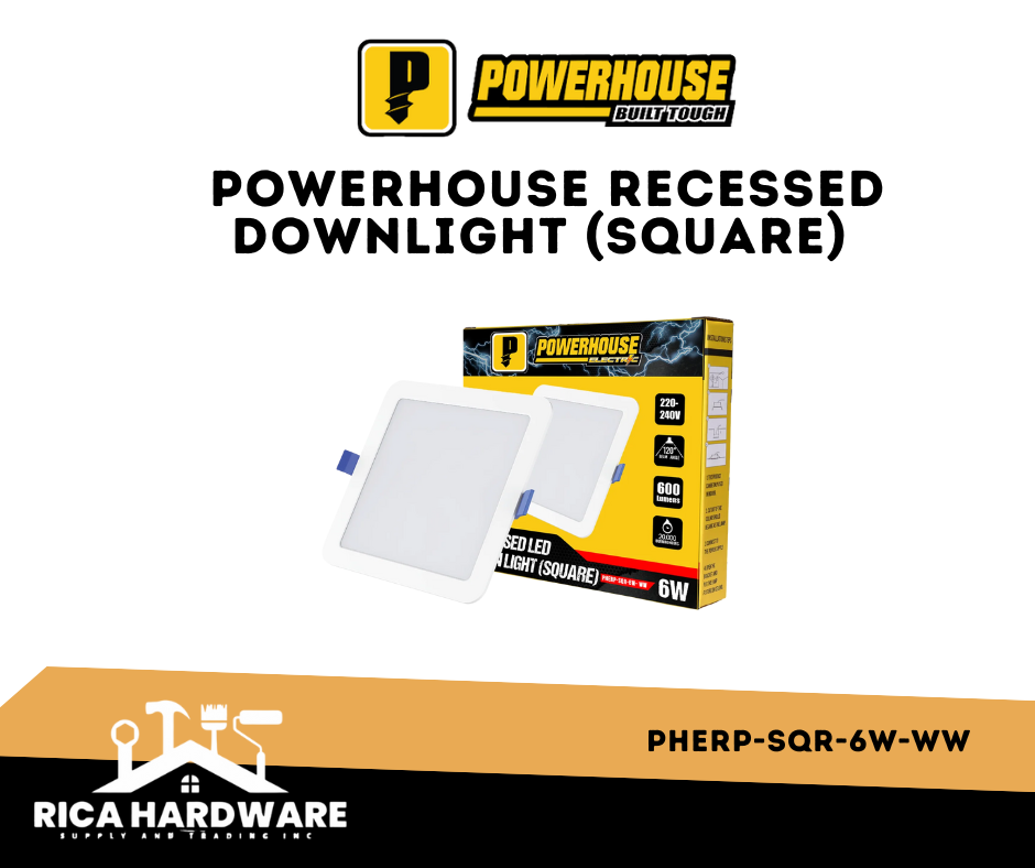 POWERHOUSE RECESSED LED DOWNLIGHT 6W WARM WHITE (SQUARE)(PHERP-SQR-6W-WW)