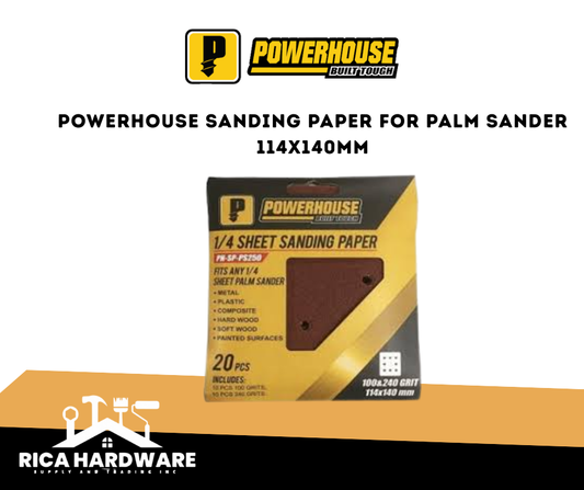POWERHOUSE 1/4 SHEET SANDING PAPER 114x140mm FOR PALM SANDER (PH-SP-PS250)