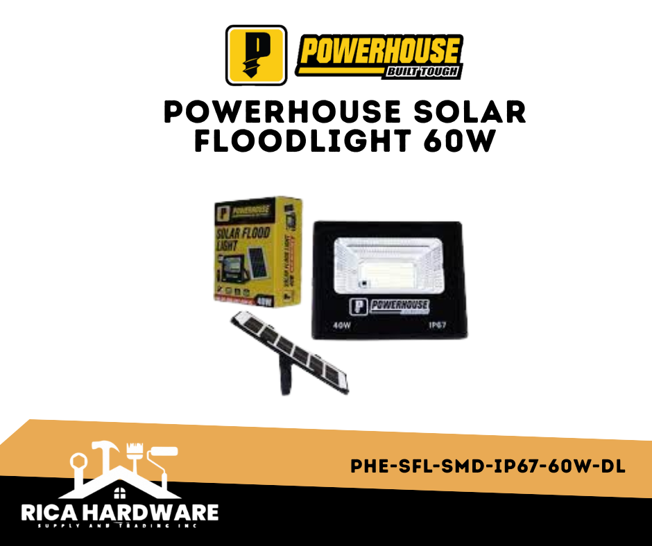 POWERHOUSE SOLAR FLOODLIGHT 60W (PHE-SFL-SMD-IP67-60W-DL)
