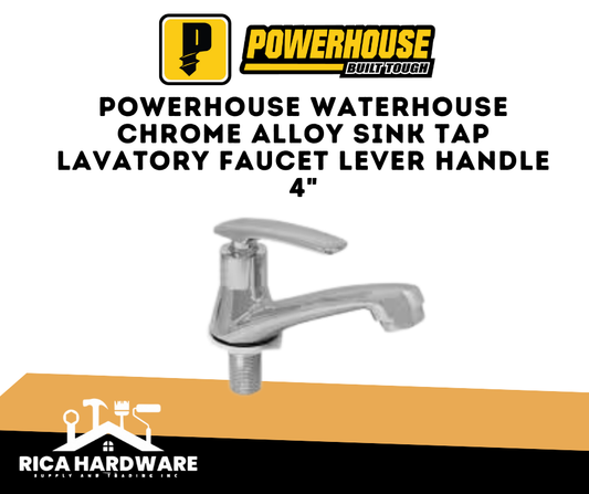 POWERHOUSE WATERHOUSE CHROME ALLOY SINK TAP LAVATORY FAUCET LEVER HANDLE 4"
