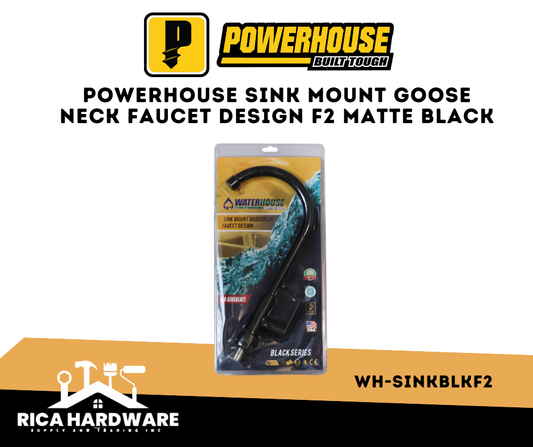 POWERHOUSE WH-SINKBLKF2 SINK MOUNT GOOSE NECK FAUCET DESIGN F2 MATTE BLACK