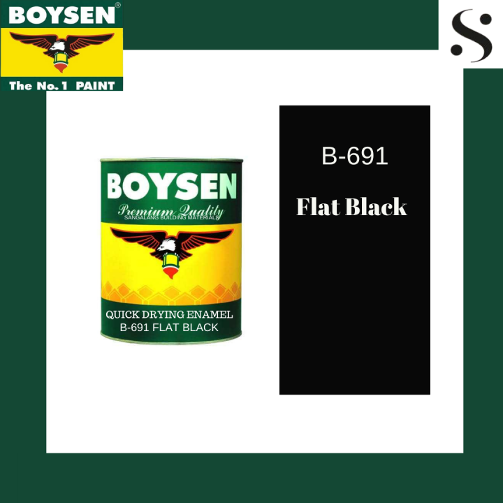 BOYSEN QUICK DRYING ENAMEL FLATBLACK B-691 1 LITER