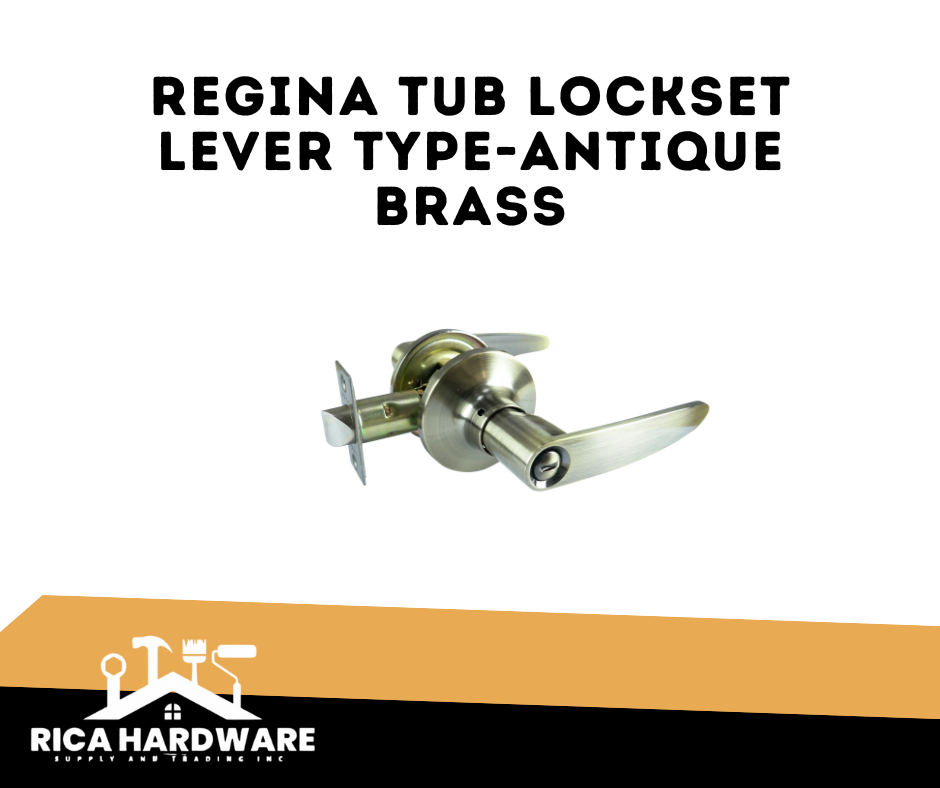 REGINA TUB LOCKSET LEVER TYPE-ANTIQUE BRASS