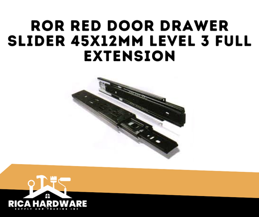 ROR RED DOOR DRAWER SLIDER 45x12MM LEVEL 3 FULL EXTENSION