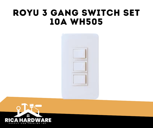 ROYU CLASSIC 3 GANG SWITCH SET 10A WH505