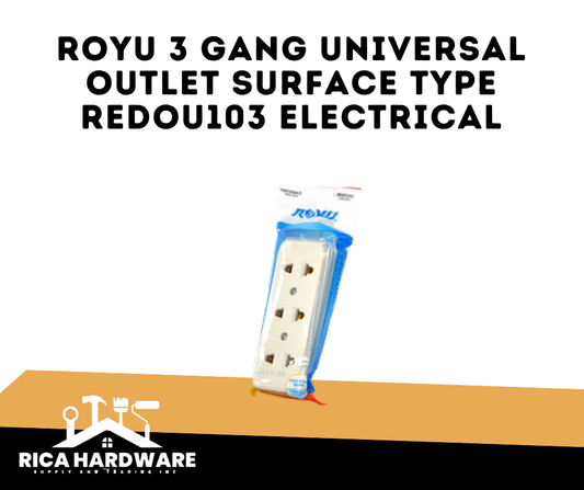 ROYU 3 GANG UNIVERSAL OUTLET SURFACE TYPE REDOU103