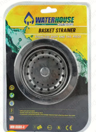 WATERHOUSE BASKET STRAINER STAINLESS BODY & TAIL PIECE 4" (WH-SSBS-4)