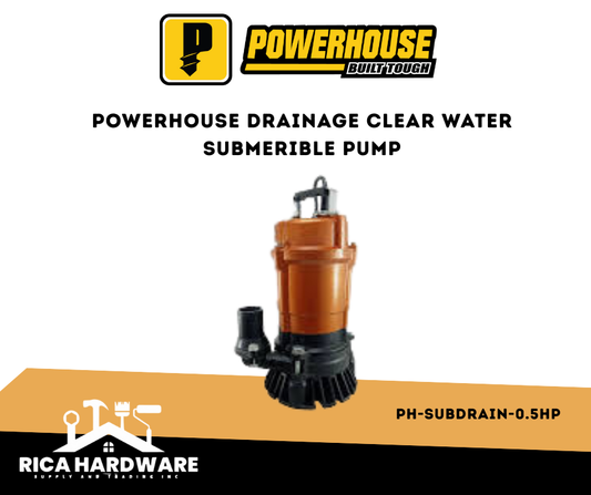 POWERHOUSE PH-SUBDRAIN-0.5HP DRAINAGE CLEAR WATER SUBMERIBLE PUMP