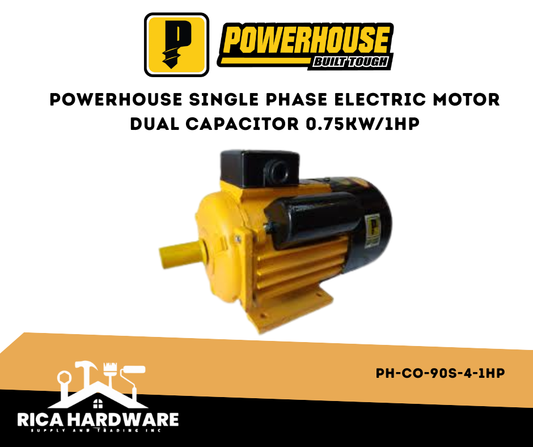 POWERHOUSE PH-CO-90S-4-1HP SINGLE PHASE ELECTRIC MOTOR DUAL CAPACITOR 0.75KW/1HP