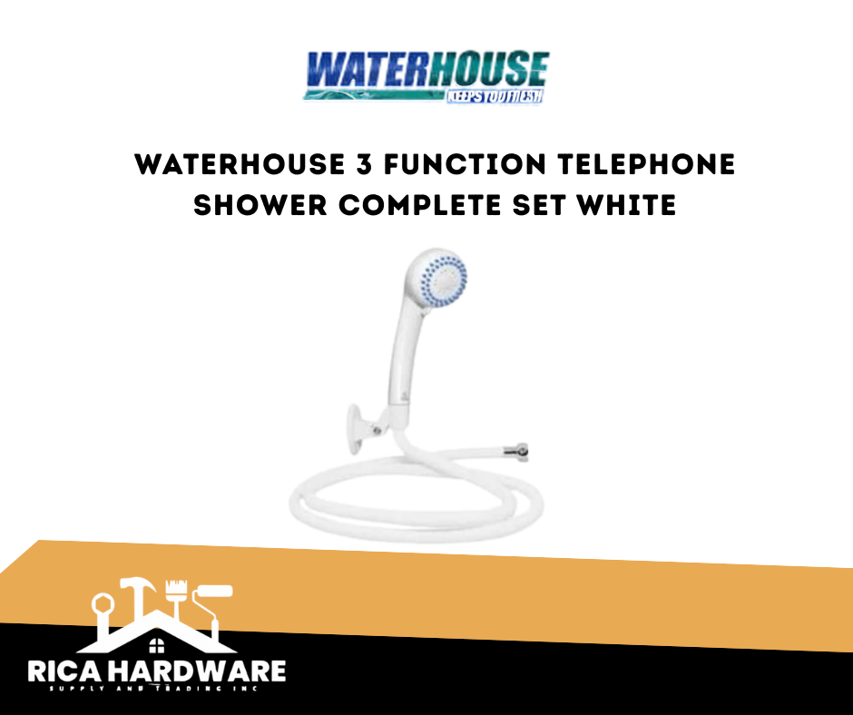 WATERHOUSE 3 FUNCTION TELEPHONE SHOWER COMPLETE SET WHITE